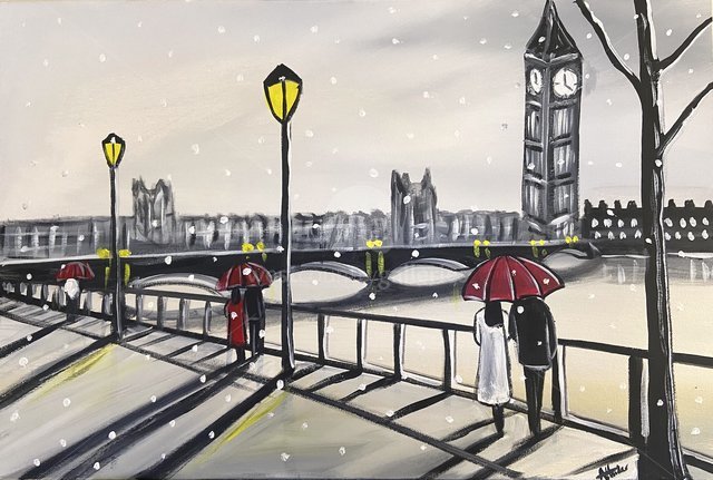 Image of London winter umbrellas 2